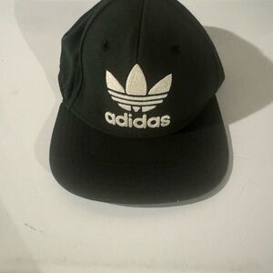 Adidas Black Hat with White Trefoil Logo